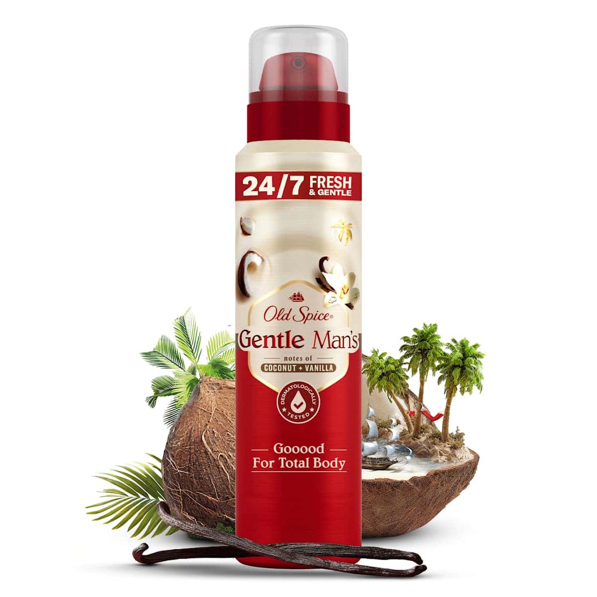 Old Spice body spray Gentle Man´s Coconut & Vanilla, 140 ml — authentic German product in Morocco