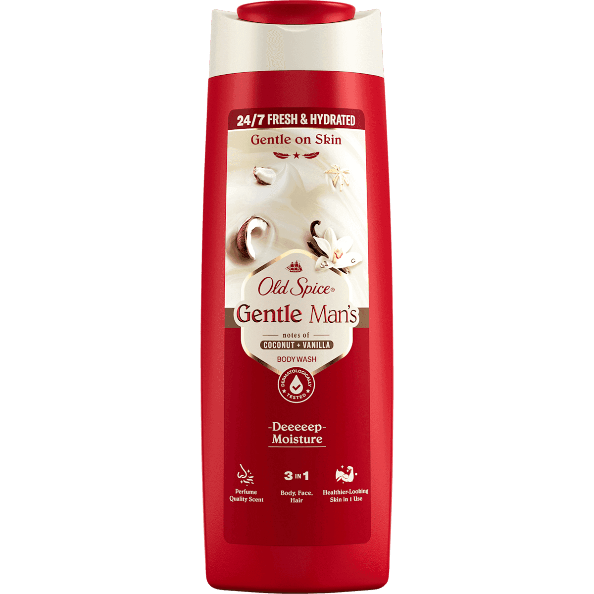 Old Spice shower gel Gentle Man´s Coconut & Vanilla 3in1, 400 ml (Old Spice Duschgel Gentle Man´s Coconut & Vanilla 3in1, 400 ml) — authentic German product in Morocco