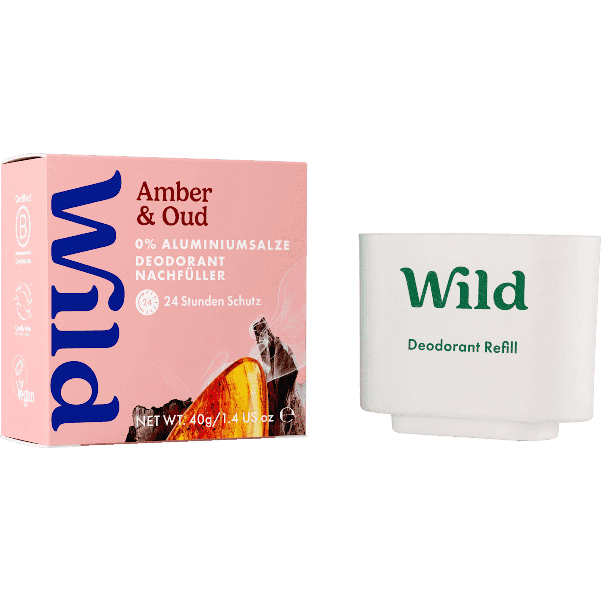 Wild Déodorant stick Amber & Oud recharge, 40 g — produit allemand authentique au Maroc
