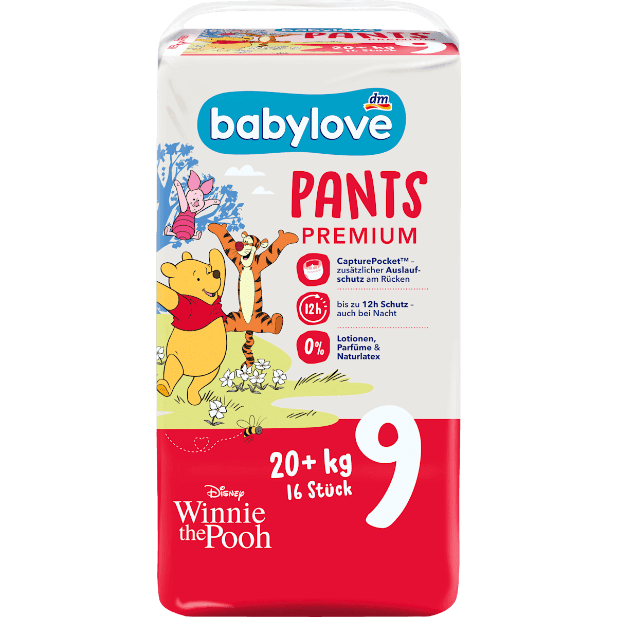 Babylove Bébé Pants Premium Disney taille 9 (20+ kg), 16 pièces — produit allemand authentique au Maroc