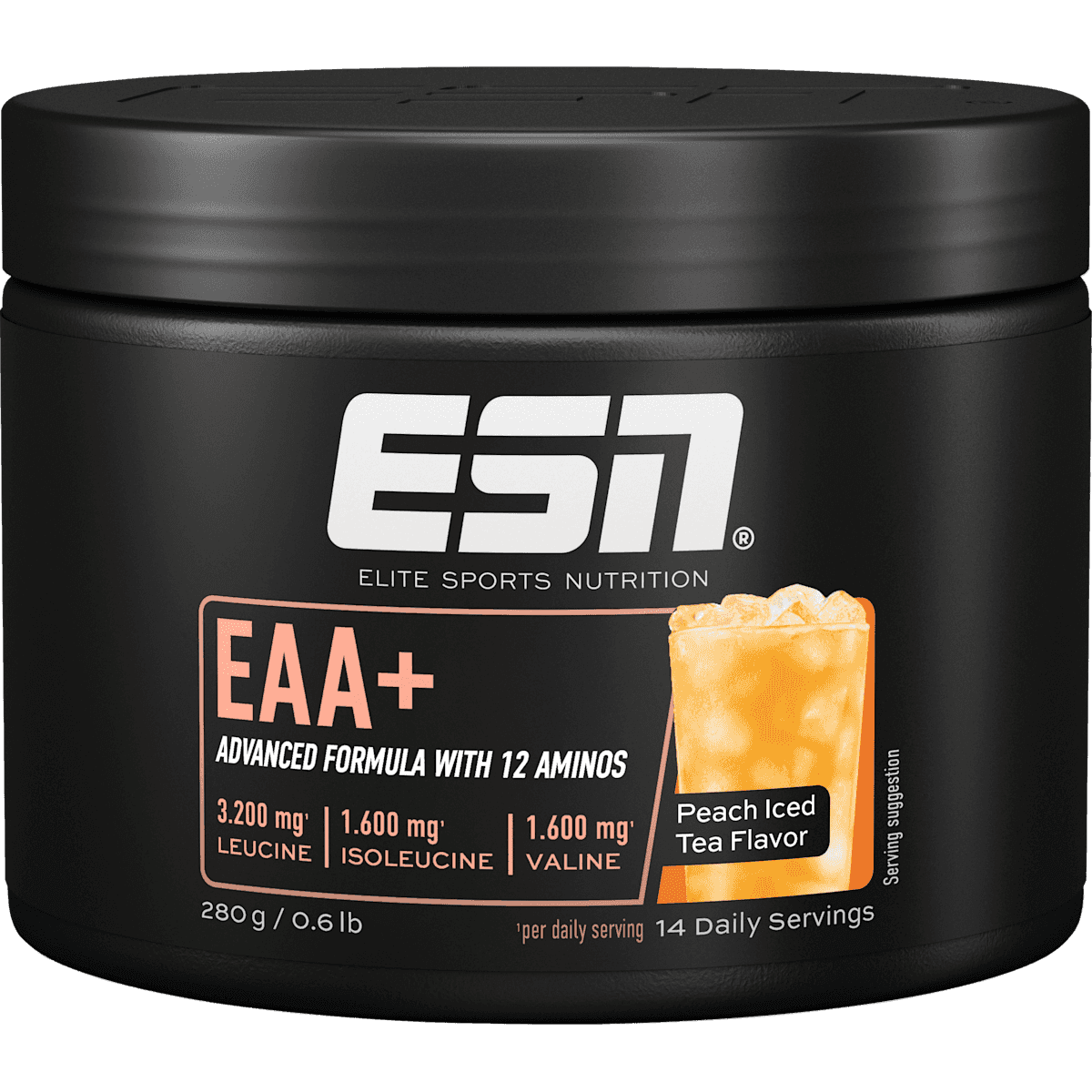 ESN EAA+ Aminos Peach Iced Tea Flavor poudre, 280 g — produit allemand authentique au Maroc