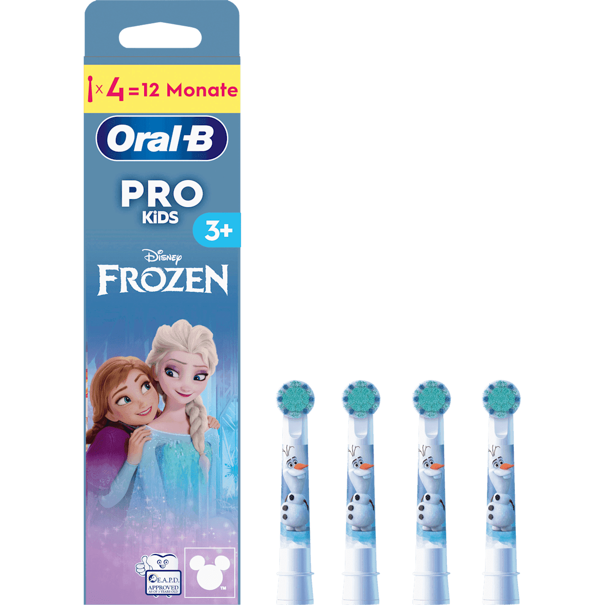Oral-B Brossettes de rechange Enfant PRO Frozen La Reine des neiges, dès 3 ans, 4 pièces — produit allemand authentique au Maroc