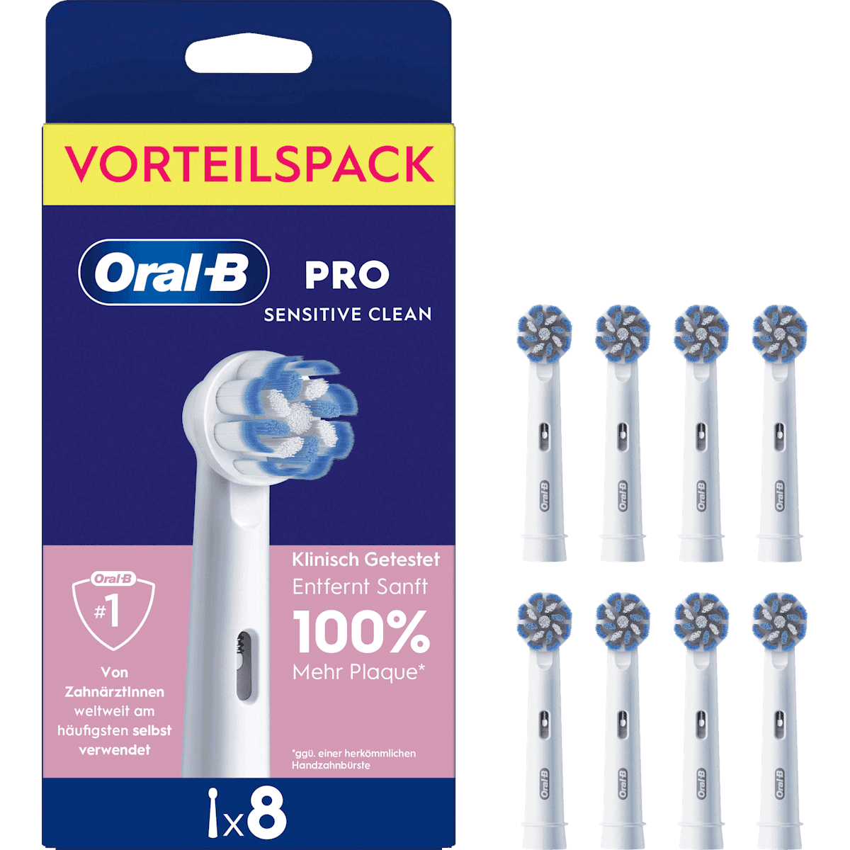 Oral-B Brossettes de rechange PRO Sensitive Clean, 8 pièces — produit allemand authentique au Maroc