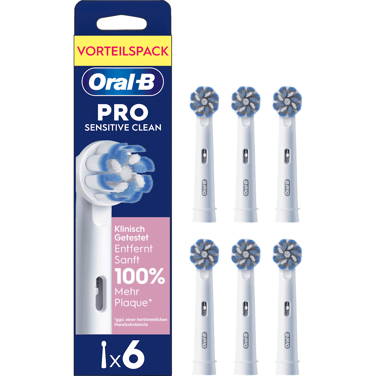 Oral-B Brossettes de rechange PRO Sensitive Clean, 6 pièces — produit allemand authentique au Maroc
