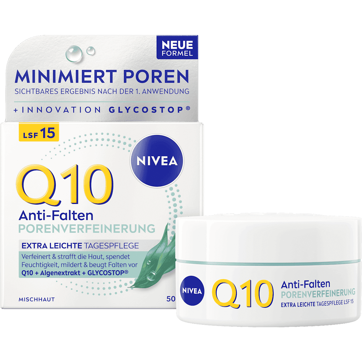 NIVEA crème visage Q10 Anti-Falten porenverfeinernd, 50 ml — produit allemand authentique au Maroc