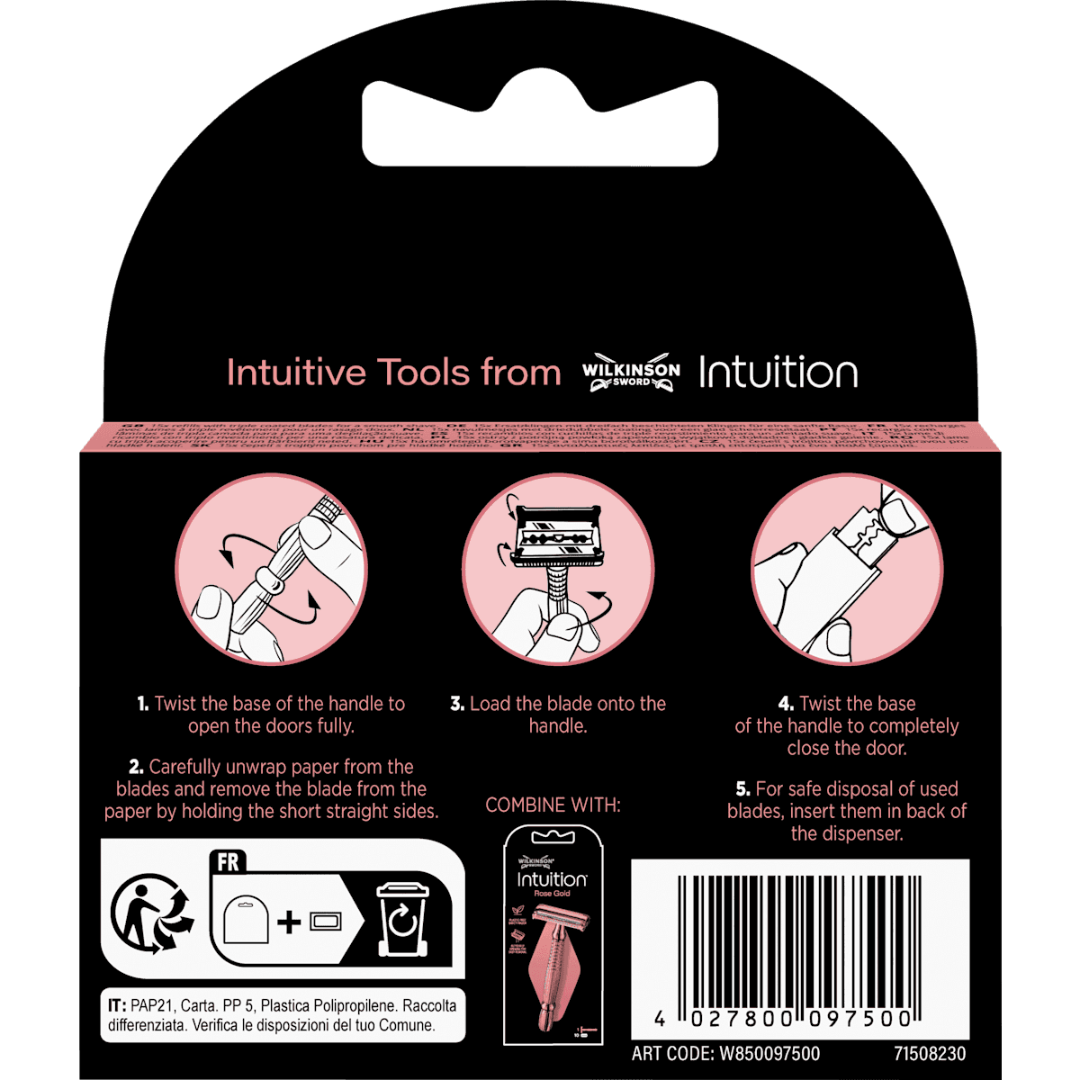 Wilkinson Sword Lames pour rasoir de sûreté Intuition Rose Gold, 15 pièces (Wilkinson Sword Rasierklingen für Rasierhobel, Intuition Rose Gold, 15 St) — منتج ألماني أصلي في المغرب
