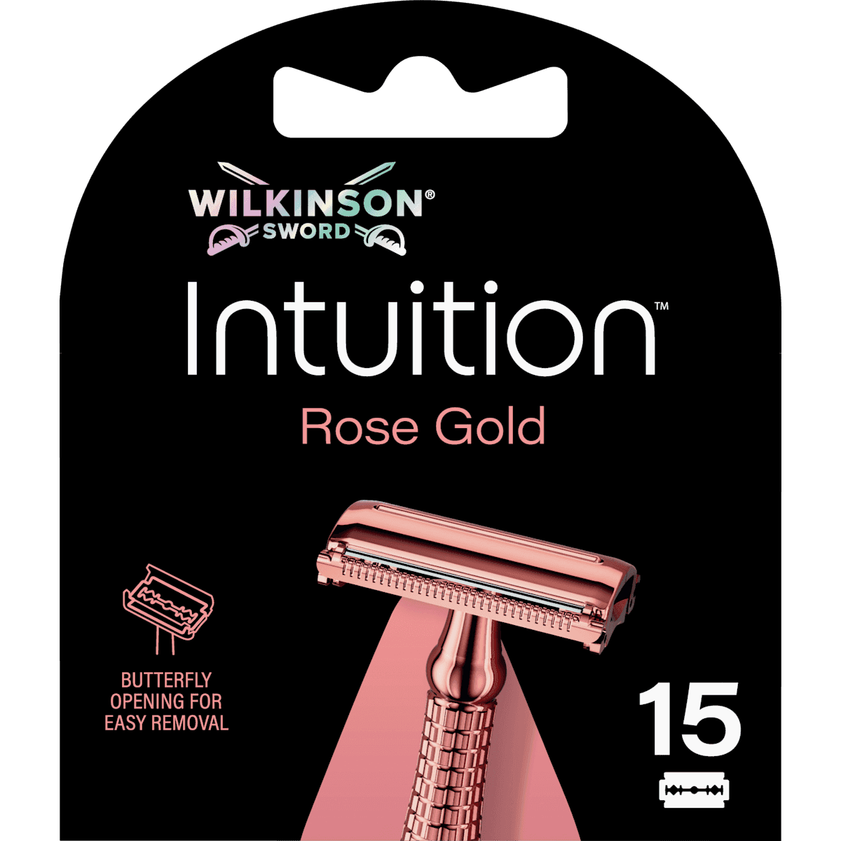 Wilkinson Sword Lames pour rasoir de sûreté Intuition Rose Gold, 15 pièces — produit allemand authentique au Maroc