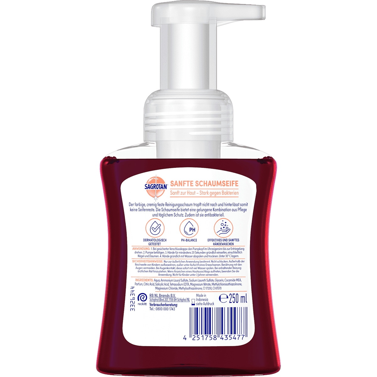 Sagrotan Savon mousse mains Berry Rebel, 250 ml (Sagrotan Schaumhandseife Berry Rebel, 250 ml) — produit allemand authentique au Maroc