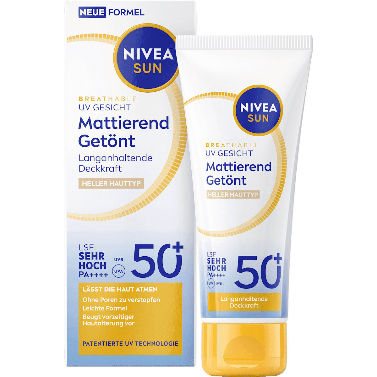 NIVEA SUN Fluid sun face mattifying & tinted, LSF 50+, 40 ml — authentic German product in Morocco
