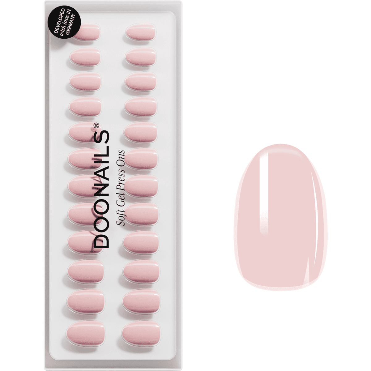 Doonails faux ongles, Soft Gel Press Ons Ballerina Short Round, 30 pièces — produit allemand authentique au Maroc