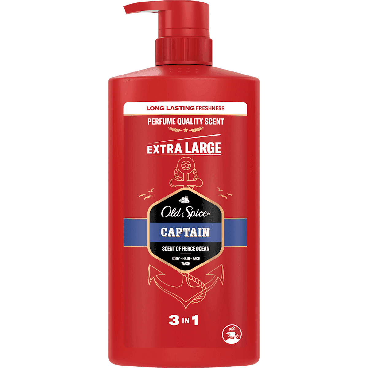 Old Spice Gel douche Captain 3in1, 800 ml (Old Spice Duschgel Captain 3in1, 800 ml) — produit allemand authentique au Maroc