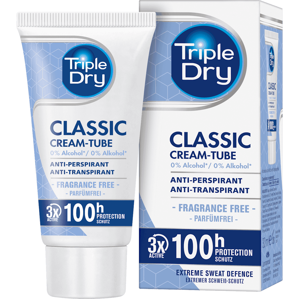 Triple Dry antiperspirant Deodorant cream Classic, 30 ml — authentic German product in Morocco
