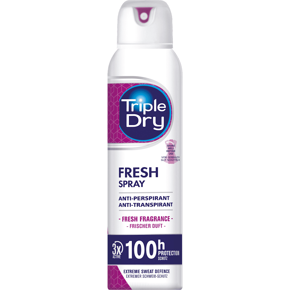 Triple Dry antiperspirant Deodorant spray Fresh, 150 ml (Triple Dry Antitranspirant Deospray Fresh, 150 ml) — authentic German product in Morocco