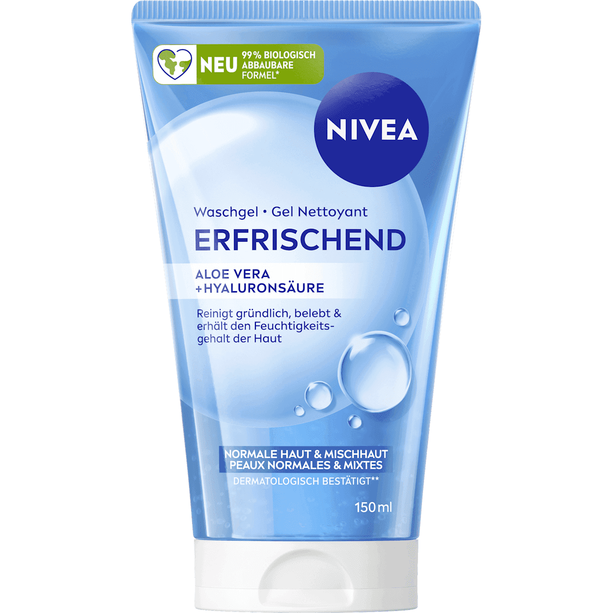 NIVEA Gel nettoyant rafraîchissant, 150 ml — produit allemand authentique au Maroc