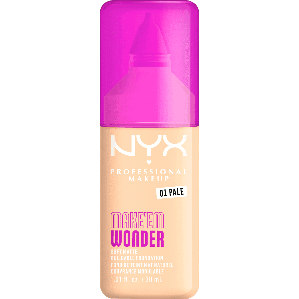NYX PROFESSIONAL MAKEUP Foundation Make 'EM Wonder 01 Pale, 30 ml — produit allemand authentique au Maroc
