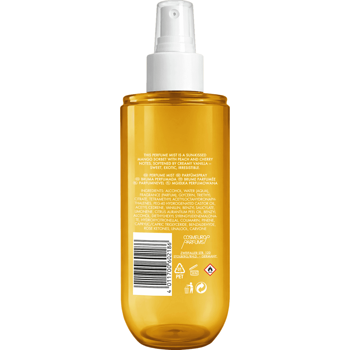 YUMIQUE Mango Sorbet Brume corporelle Body Mist, 240 ml (YUMIQUE Mango Sorbet Körperspray Body Mist, 240 ml) — produit allemand authentique au Maroc