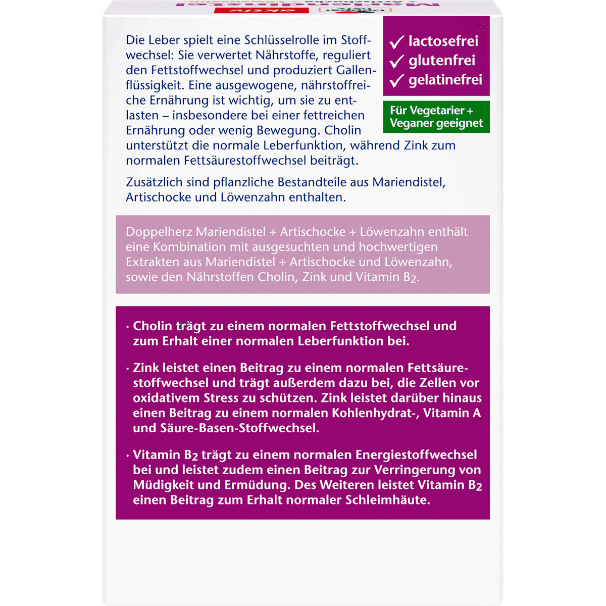 Doppelherz chardon-Marie + artichaut & pissenlit gélules 30 pièces, 27,3 g (Doppelherz Mariendistel + Artischocke & Löwenzahn Kapseln 30 St, 27,3 g) — produit allemand authentique au Maroc