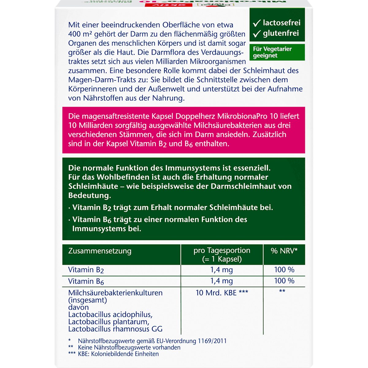 Doppelherz MikrobionaPro gélules 20 pièces, 8,9 g (Doppelherz MikrobionaPro Kapseln 20 St, 8,9 g) — produit allemand authentique au Maroc