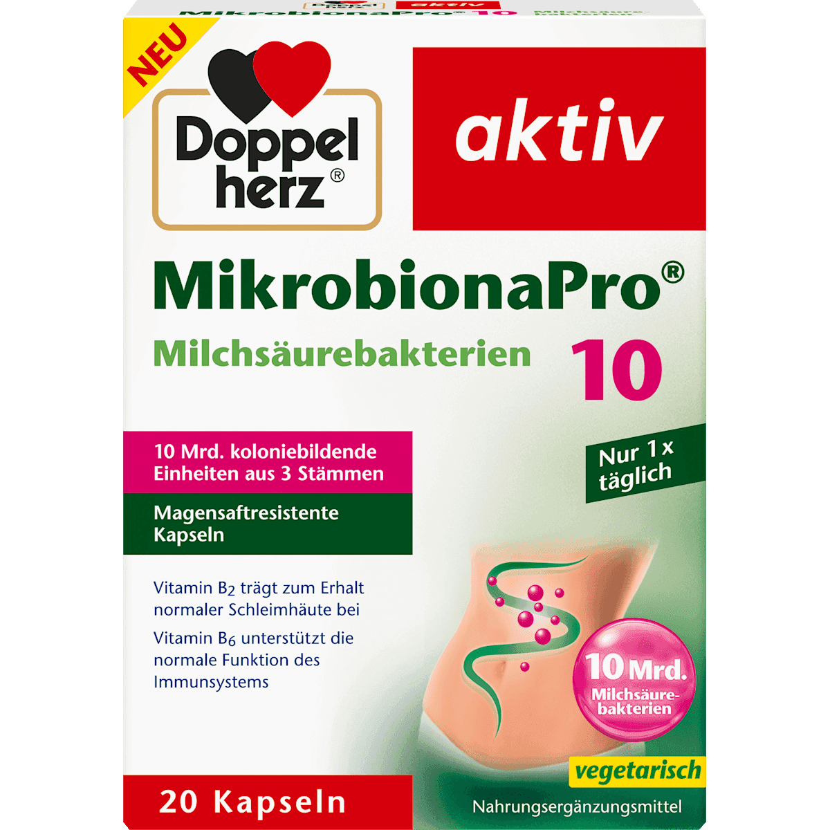 Doppelherz MikrobionaPro gélules 20 pièces, 8,9 g — produit allemand authentique au Maroc