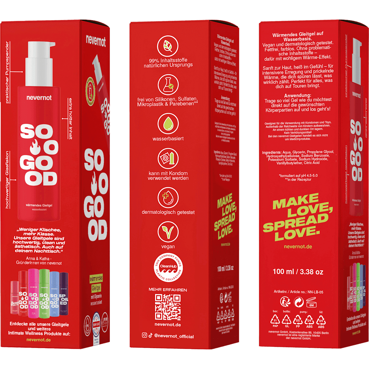 nevernot Gel lubrifiant Sooo Good chauffant, 100 ml (nevernot Gleitgel Sooo Good wärmend, 100 ml) — produit allemand authentique au Maroc