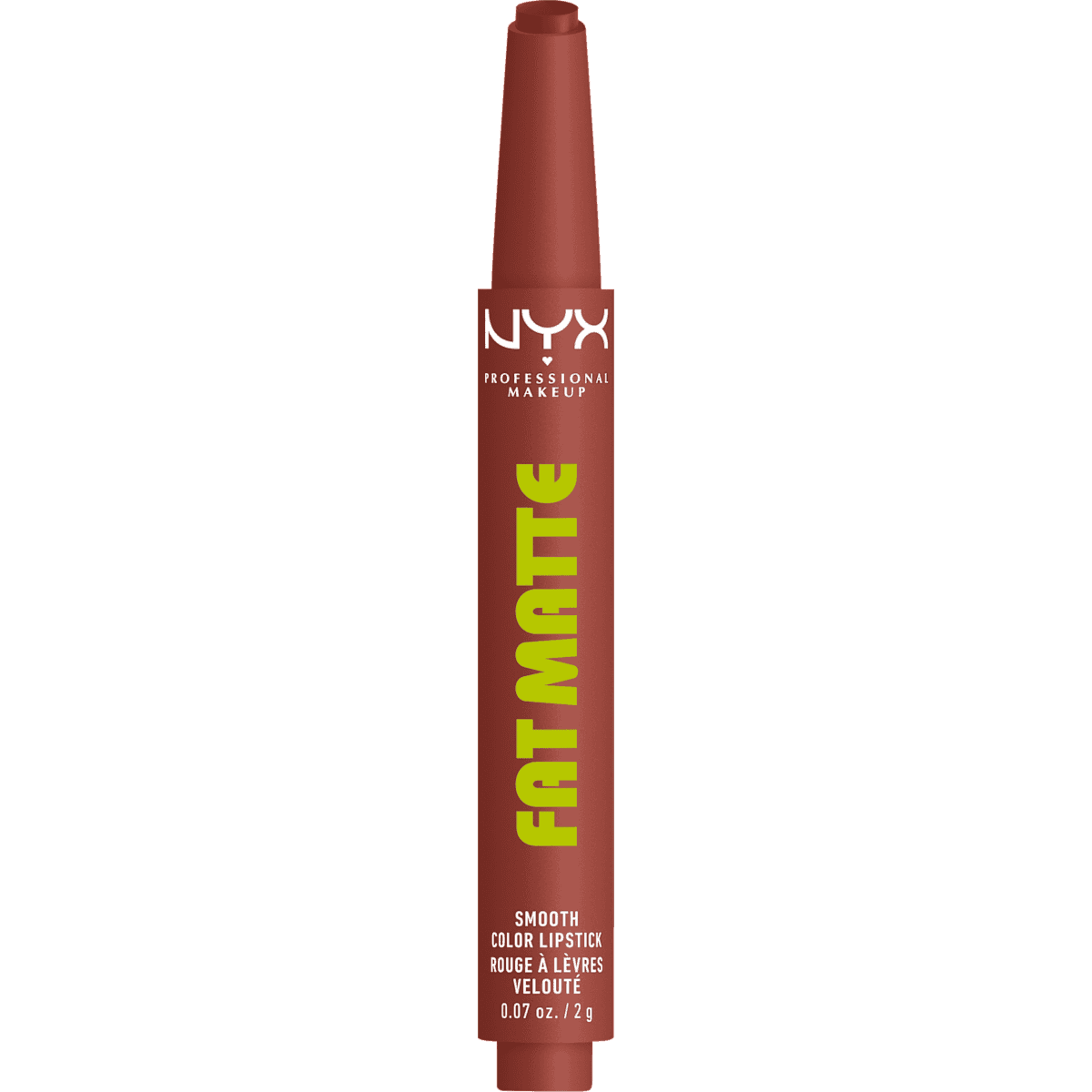 NYX PROFESSIONAL MAKEUP Rouge à lèvres Fat Matte Smooth 08 Toasty taupe, 2 g — produit allemand authentique au Maroc