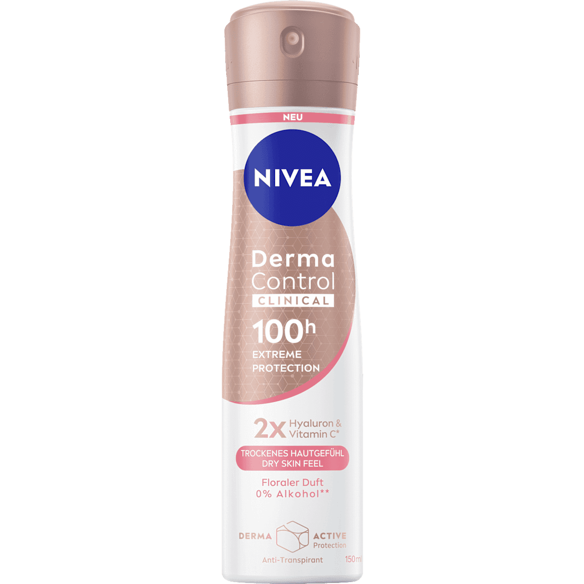 NIVEA anti-transpirant Déodorant spray Derma Control Clinical effet peau au sec, 150 ml (NIVEA Antitranspirant Deospray Derma Control Clinical Trockenes Hautgefühl, 150 ml) — produit allemand authentique au Maroc