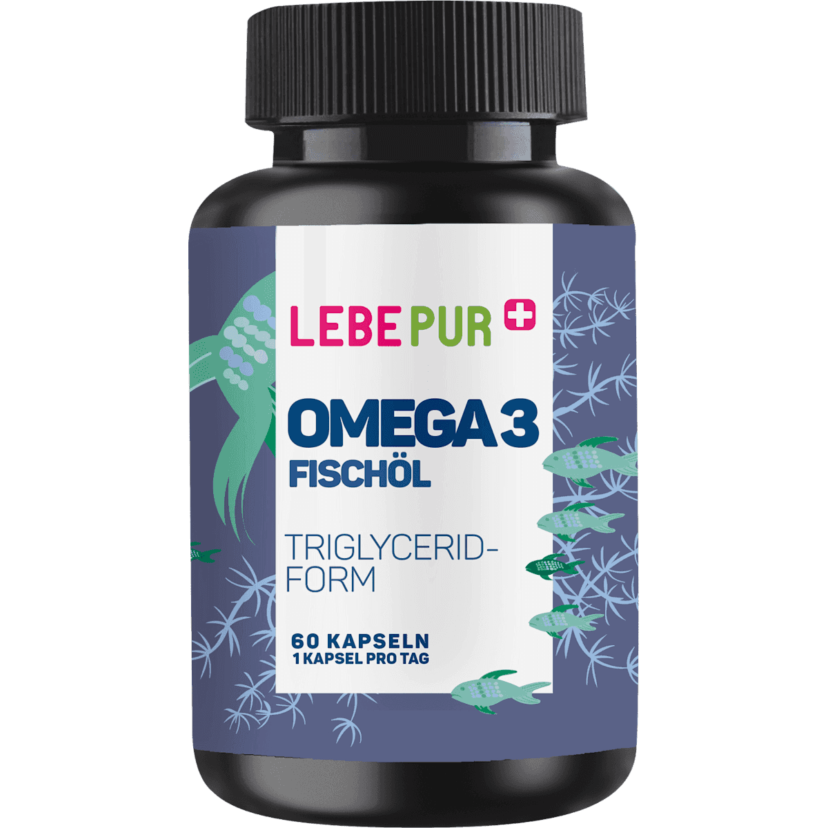 Lebepur Omega 3 huile de poisson gélules 60 pièces, 82,8 g — produit allemand authentique au Maroc