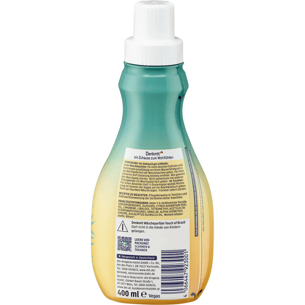 Denkmit Parfum de linge Touch of Brazil, 400 ml (Denkmit Wäscheparfüm Touch of Brazil, 400 ml) — produit allemand authentique au Maroc