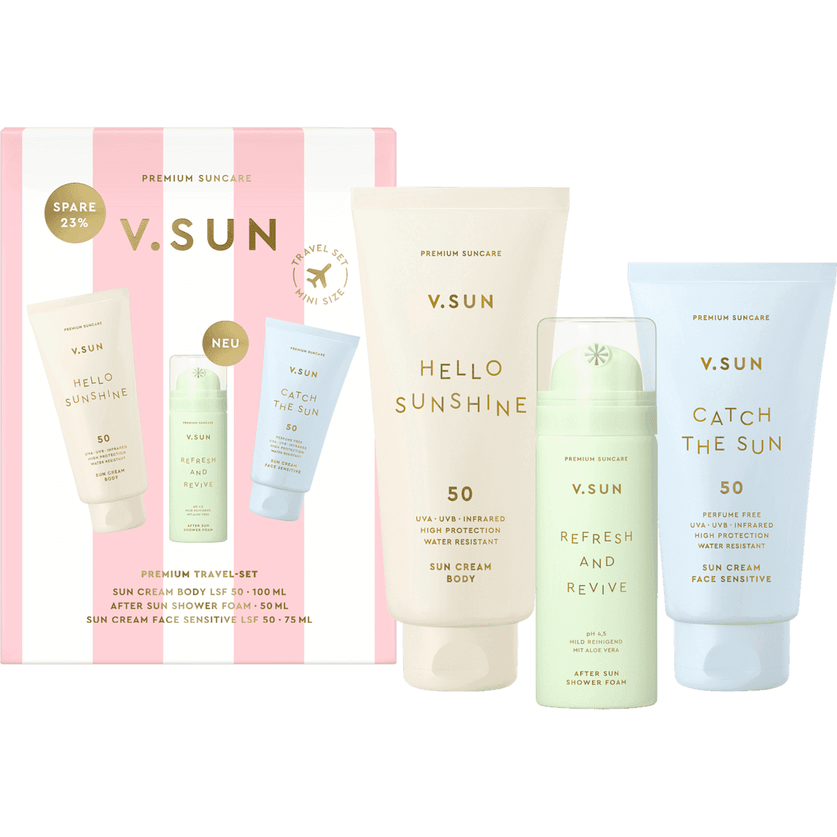 V.SUN Protection solaire Travel Set 3 pièces, 1 pièce — produit allemand authentique au Maroc