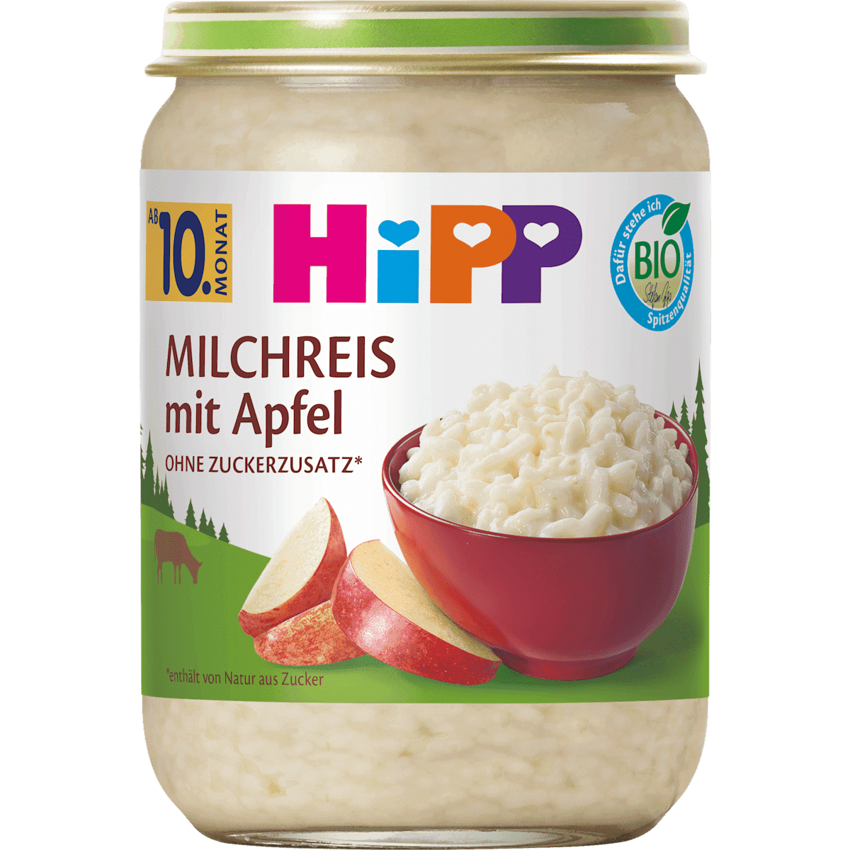 HiPP Milchreis avec pomme dès 10 mois, 190 g (HiPP Milchreis mit Apfel ab dem 10. Monat, 190 g) — منتج ألماني أصلي في المغرب