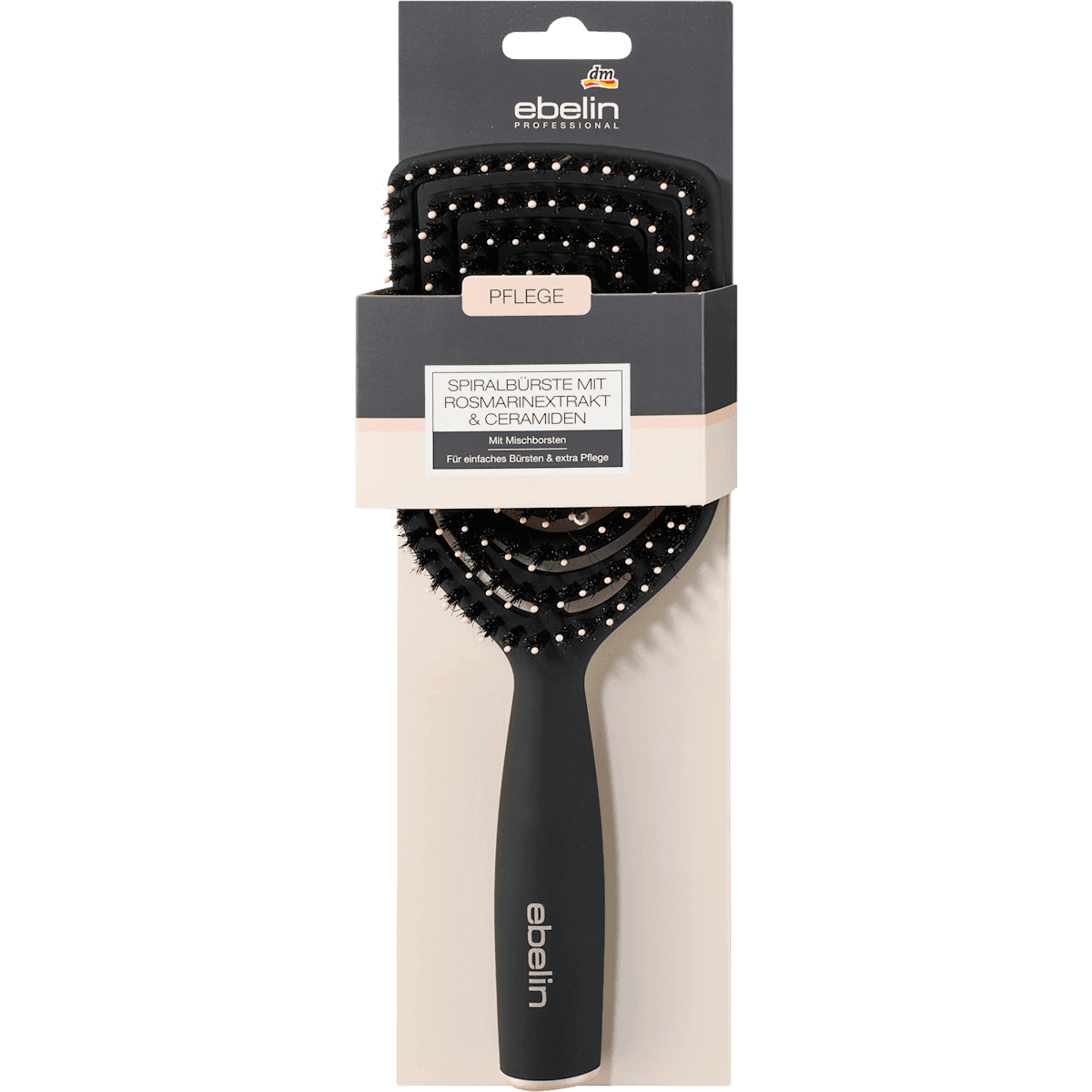ebelin PROFESSIONAL brosse démêlante spirale Pflege, poils mixtes, 1 pièce (ebelin PROFESSIONAL Spiralentwirrbürste Pflege, Mischborste, 1 St) — produit allemand authentique au Maroc