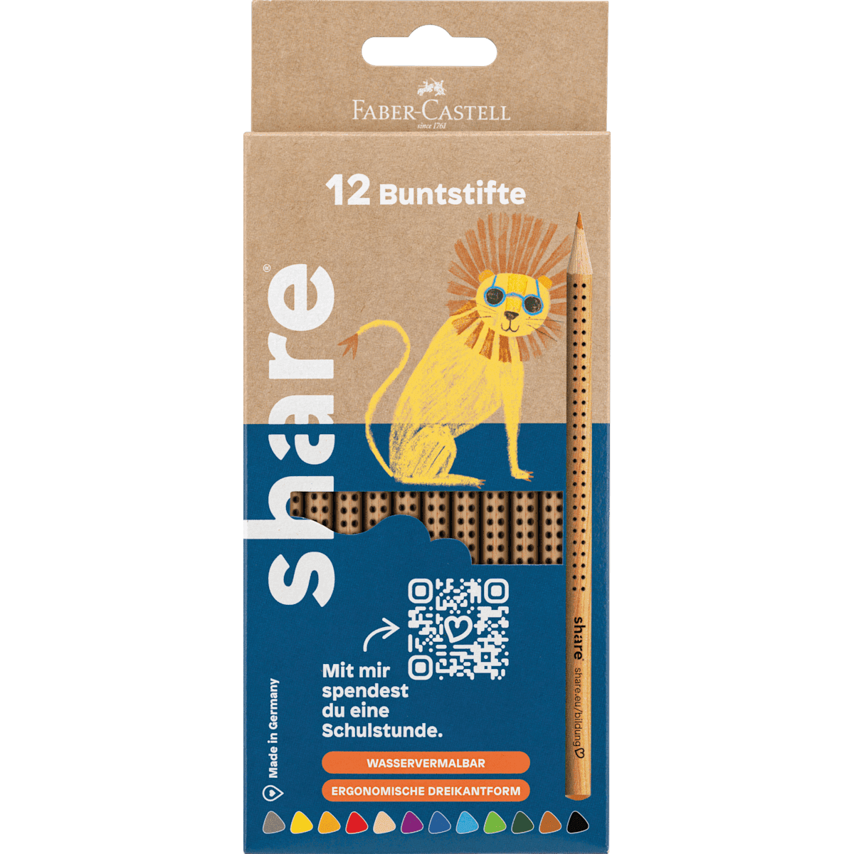 share Crayons de couleur Set 12 pièces, 12 pièces (share Buntstifte Set 12tlg., 12 St) — produit allemand authentique au Maroc