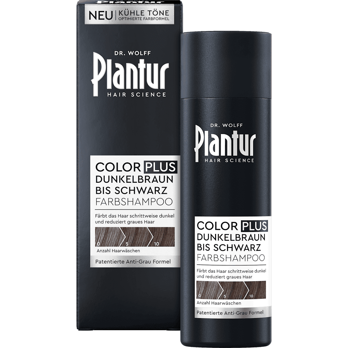 Plantur Shampooing colorant Color Plus châtain foncé à noir, 200 ml — produit allemand authentique au Maroc