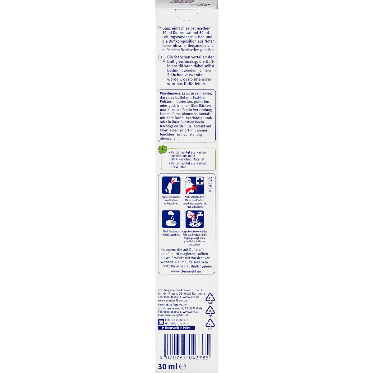 Profissimo Raumduft Concentrate Matcha, 30 ml (Profissimo Raumduft Konzentrat Matcha, 30 ml) — authentic German product in Morocco