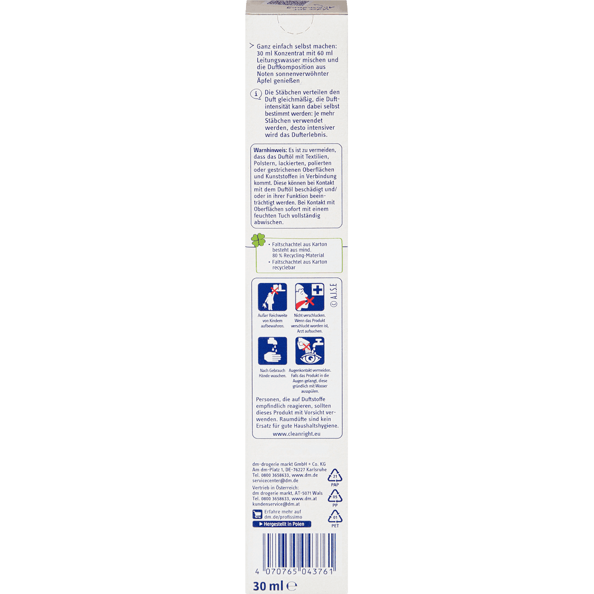 Profissimo Raumduft Concentrate apple, 30 ml (Profissimo Raumduft Konzentrat Apfel, 30 ml) — authentic German product in Morocco