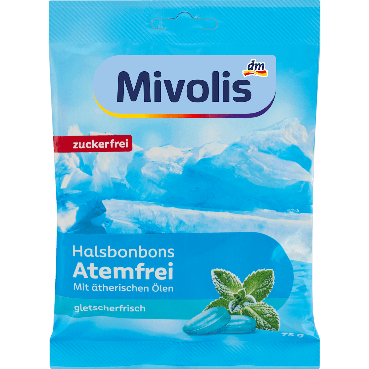 Mivolis Bonbons, Bonbons pour la gorge haleine fraîche, sans sucre, 75 g — produit allemand authentique au Maroc