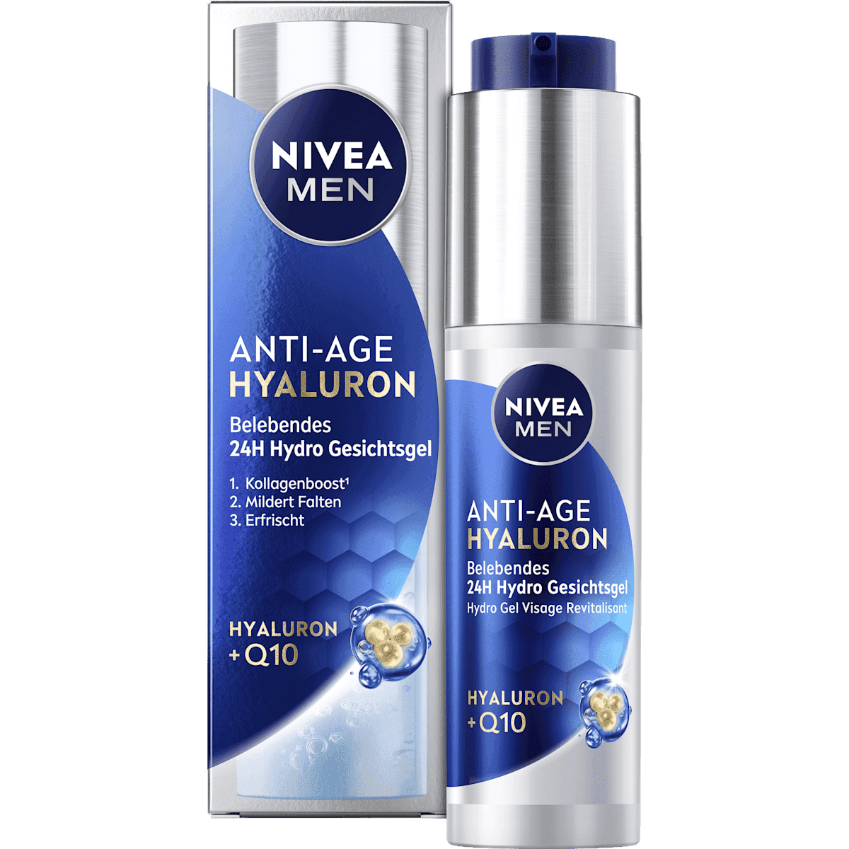 NIVEA MEN Anti Age Acide hyaluronique 24H Hydro Gel, 50 ml — produit allemand authentique au Maroc