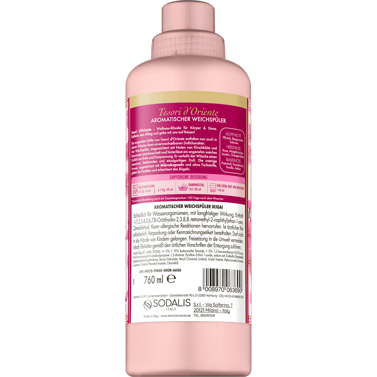 Tesori d'Oriente Assouplissant Ikigai 42 lavages, 760 ml (Tesori d'Oriente Weichspüler Ikigai 42WL, 760 ml) — منتج ألماني أصلي في المغرب
