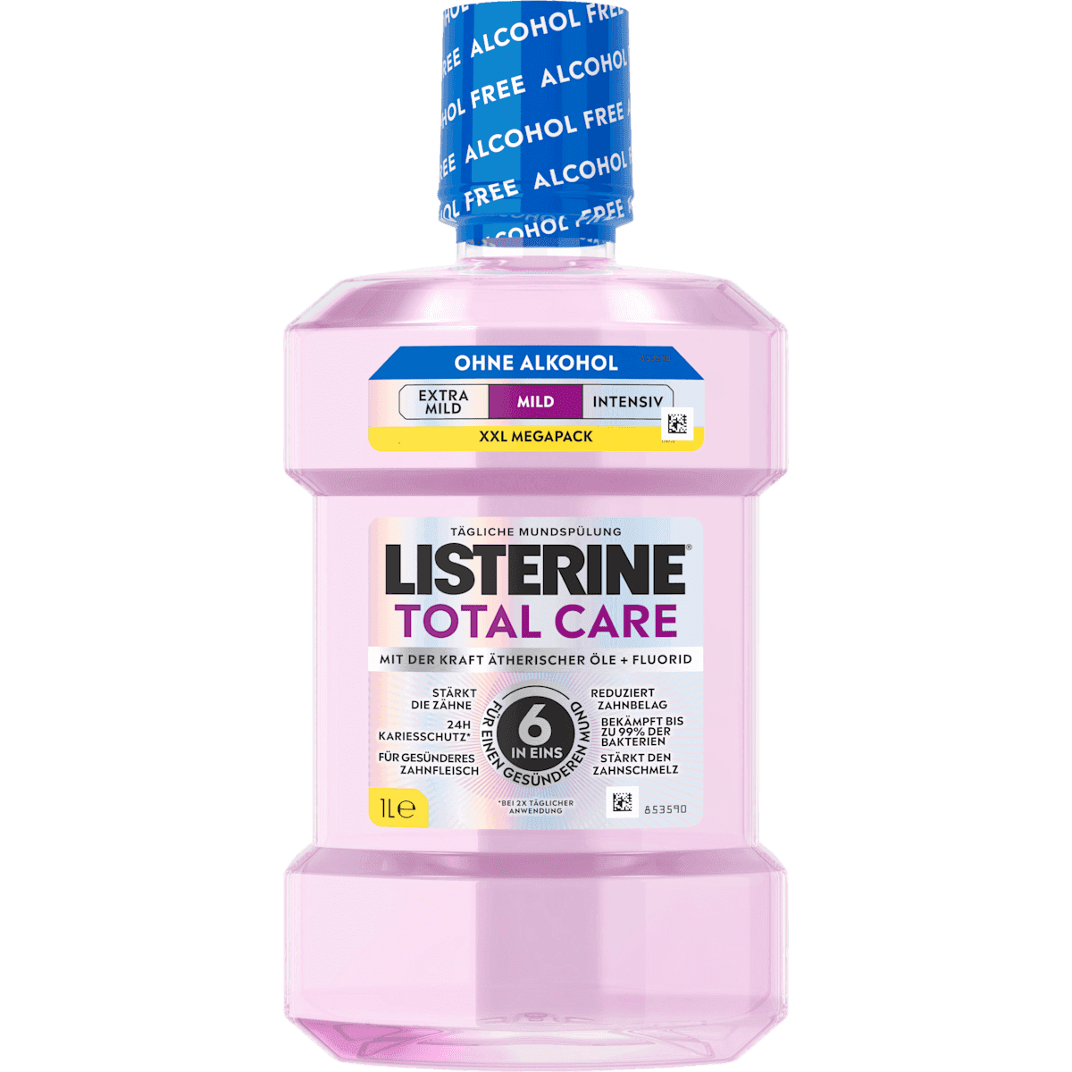 Listerine Bain de bouche Total Care Mild sans alcool, 1.000 ml (Listerine Mundspülung Total Care Mild alkoholfrei, 1.000 ml) — produit allemand authentique au Maroc