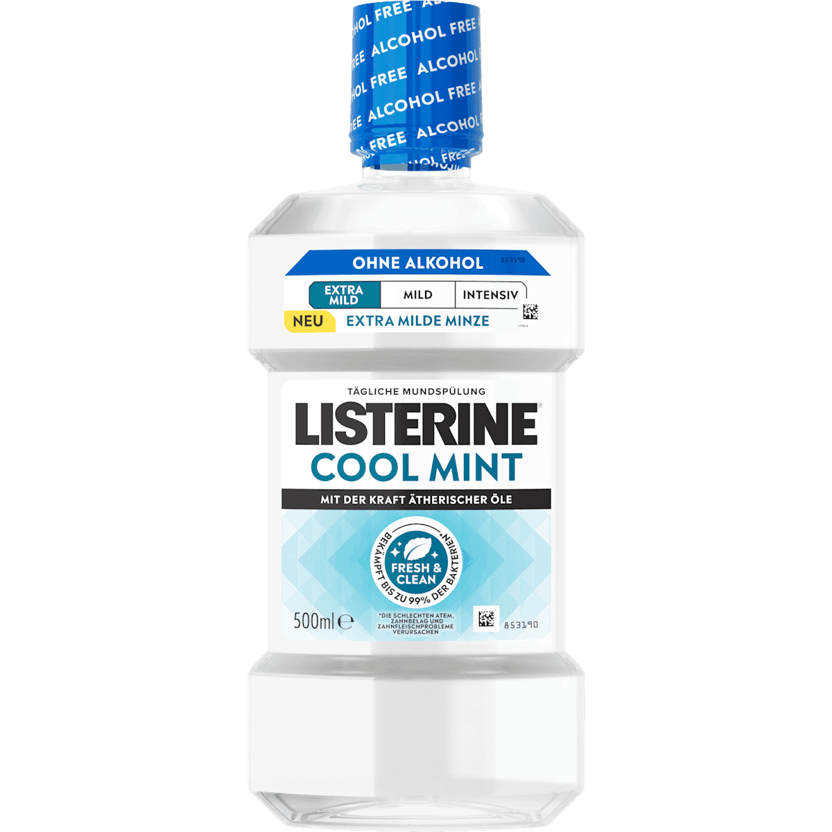 Listerine Bain de bouche Cool Mint Extra Milde menthe sans alcool, 500 ml (Listerine Mundspülung Cool Mint Extra Milde Minze alkoholfrei, 500 ml) — منتج ألماني أصلي في المغرب