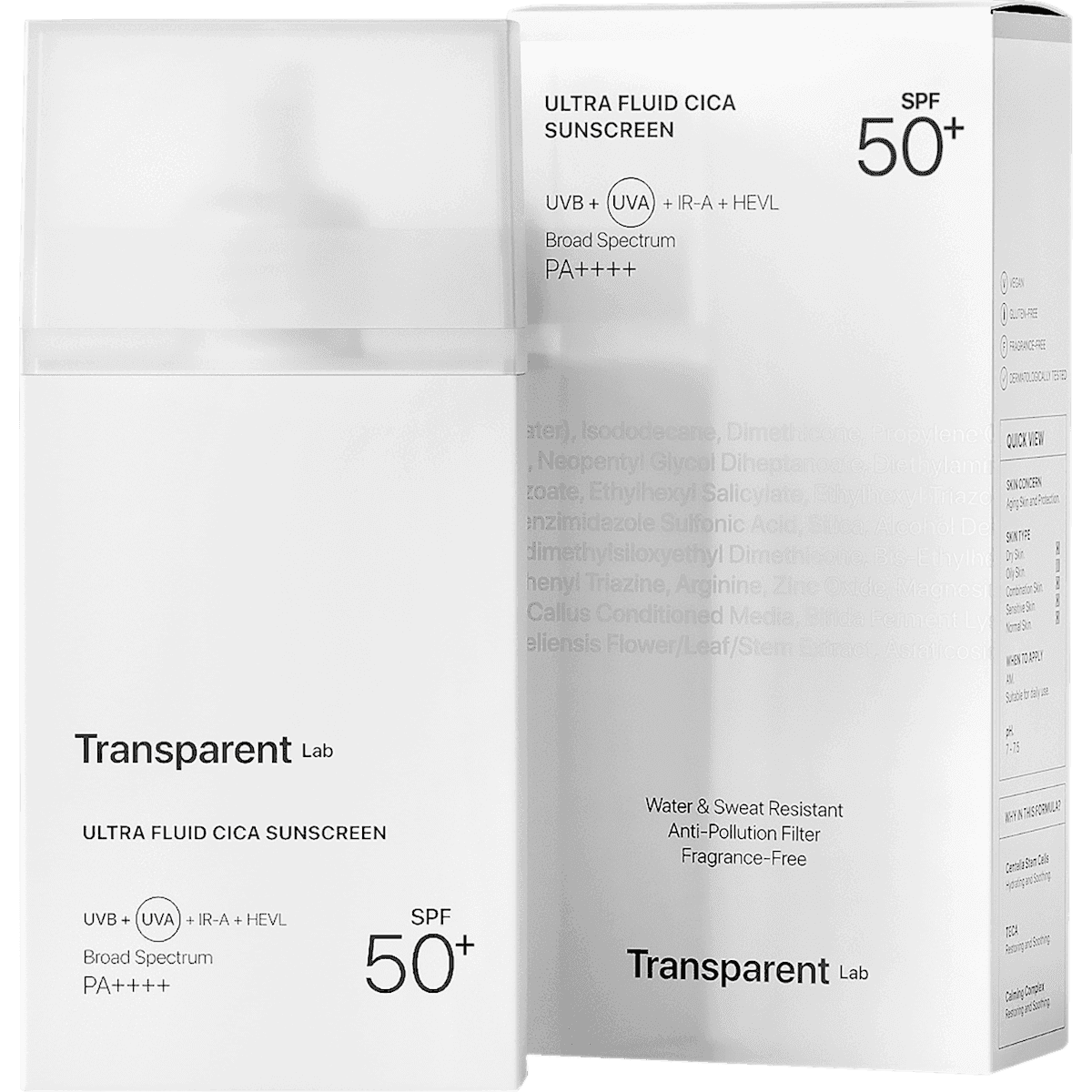 Transparent Lab Fluide visage Ultra Fluid Cica Sunscreen LSF 50+, 100 ml (Transparent Lab Gesichtsfluid Ultra Fluid Cica Sunscreen LSF 50+, 100 ml) — منتج ألماني أصلي في المغرب