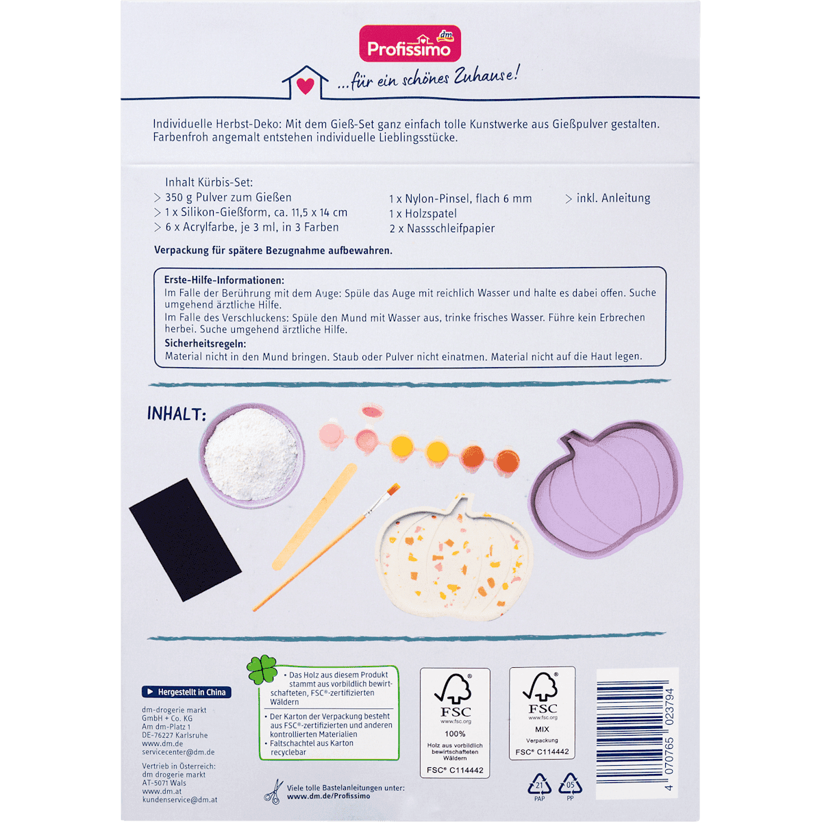 Profissimo Kit de moulage en plâtre courge, 1 pièce (Profissimo Gips Gieß-Set Kürbis, 1 St) — produit allemand authentique au Maroc