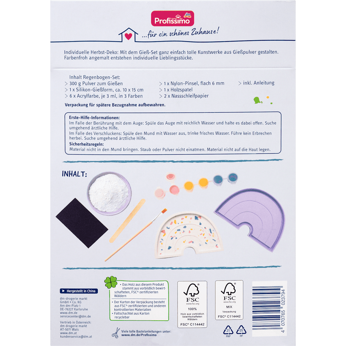 Profissimo Kit de moulage en plâtre arc-en-ciel, 1 pièce (Profissimo Gips Gieß-Set Regenbogen, 1 St) — منتج ألماني أصلي في المغرب