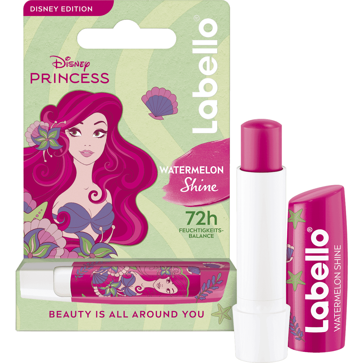 Labello lip care Disney Princess Ariel Watermelon Shine, 4,8 g — authentic German product in Morocco