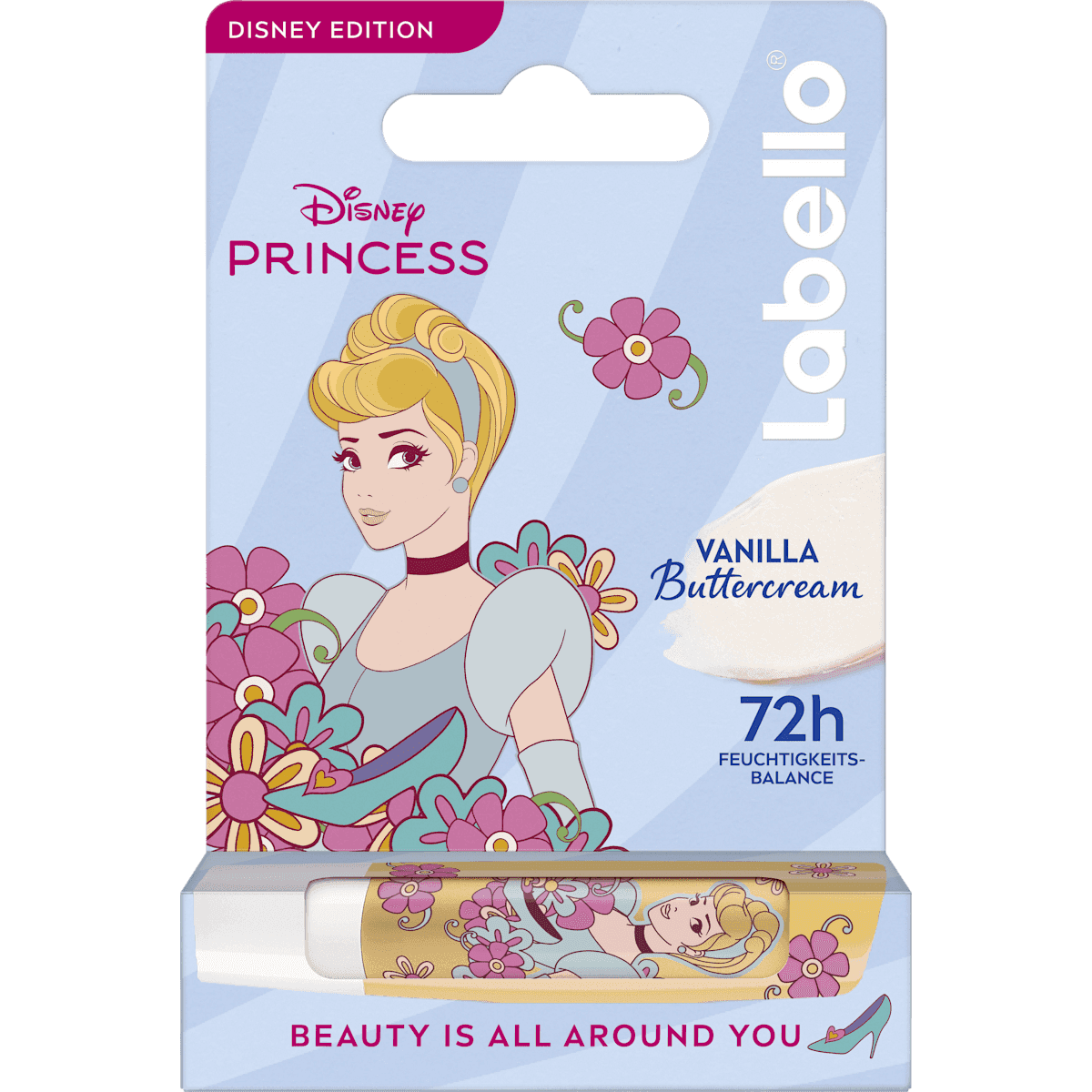 Labello lip care Disney Princess Cinderalle Vanilla Buttercream, 4,8 g (Labello Lippenpflege Disney Princess Cinderalle Vanilla Buttercream, 4,8 g) — authentic German product in Morocco