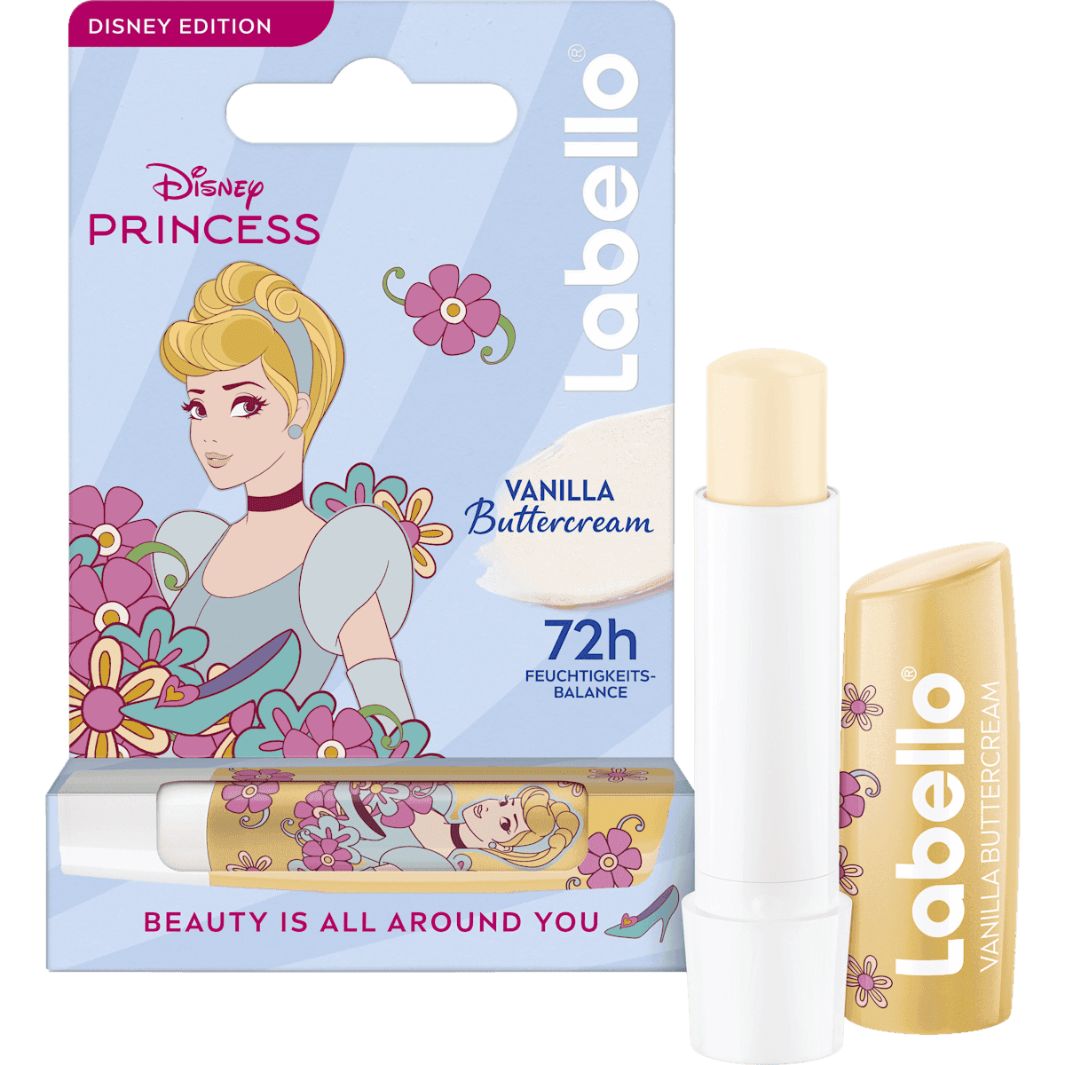 Labello lip care Disney Princess Cinderalle Vanilla Buttercream, 4,8 g — authentic German product in Morocco