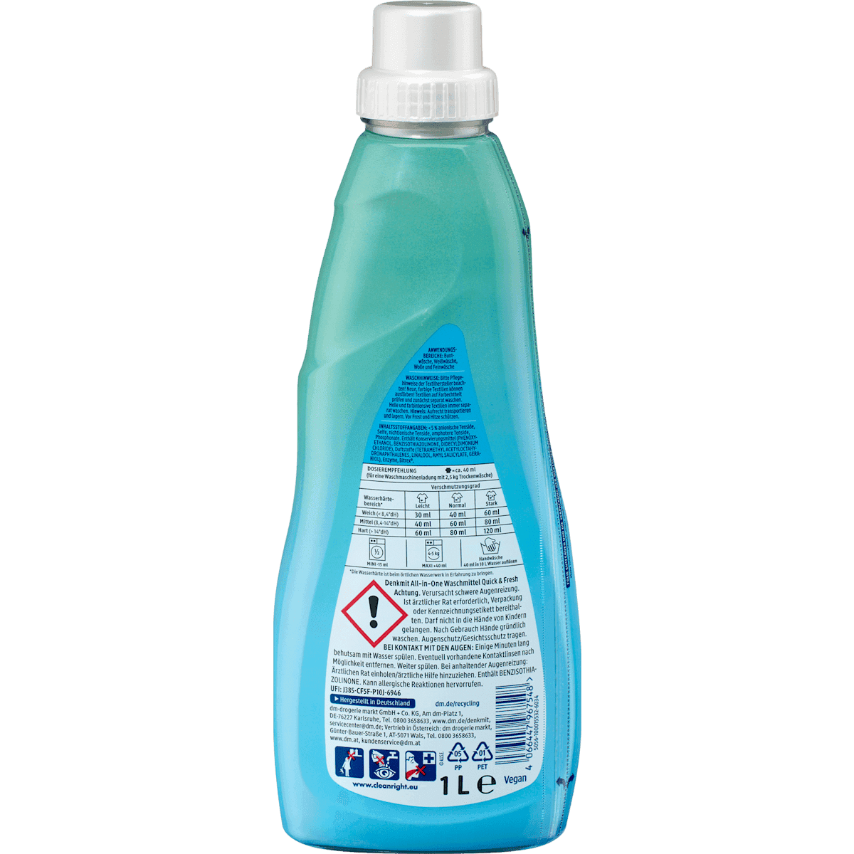 Denkmit Lessive All-in-One Quick & Fresh, 25 lavages (Denkmit Waschmittel All-in-One Quick & Fresh, 25 Wl) — produit allemand authentique au Maroc