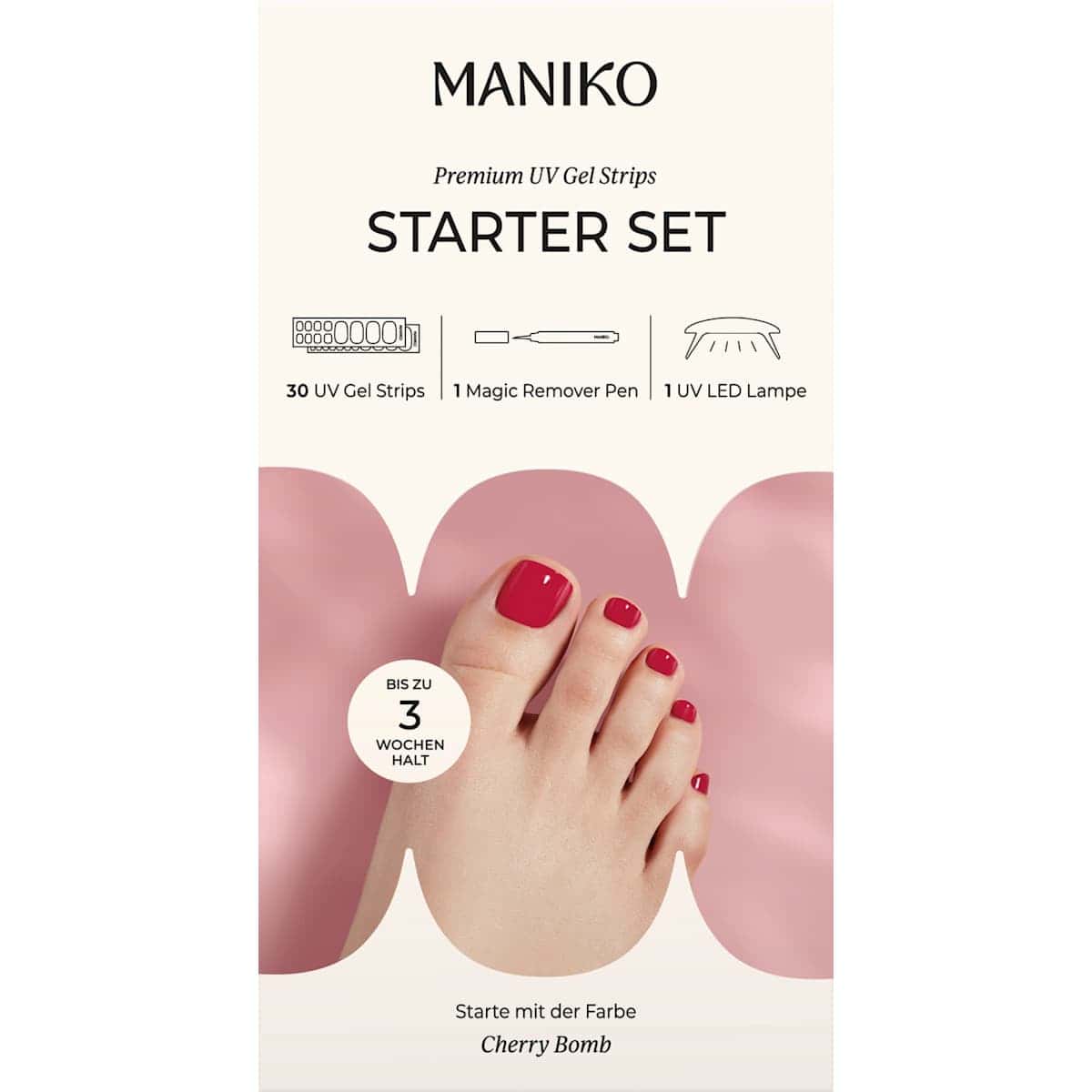 Maniko coffret de démarrage UV Gel Stickers ongles Pédicure Cherry Bomb, 1 pièce — produit allemand authentique au Maroc