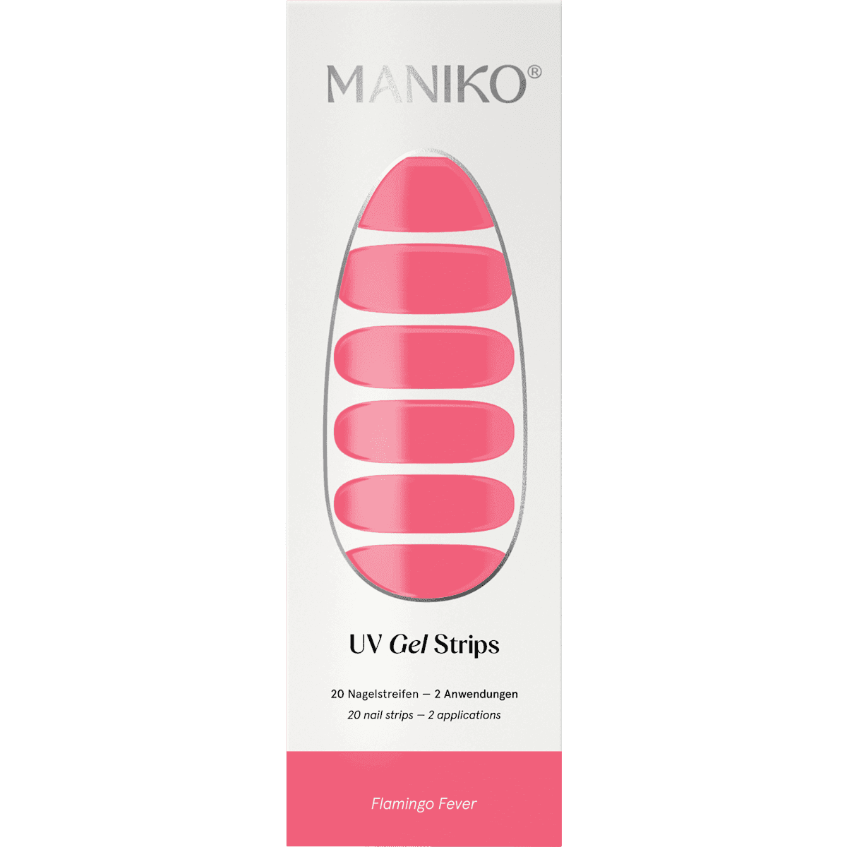 Maniko UV Gel Stickers ongles Flamingo Fever, 20 pièces — produit allemand authentique au Maroc