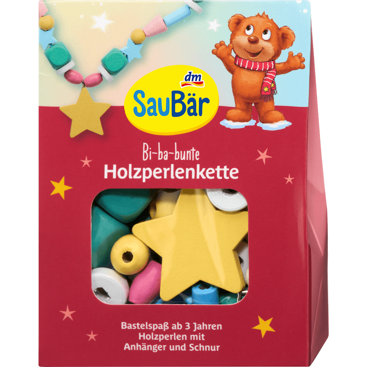 SauBär Holzperlenkette Bi-ba-multicolore, 1 pièce (SauBär Holzperlenkette Bi-ba-bunt, 1 St) — منتج ألماني أصلي في المغرب